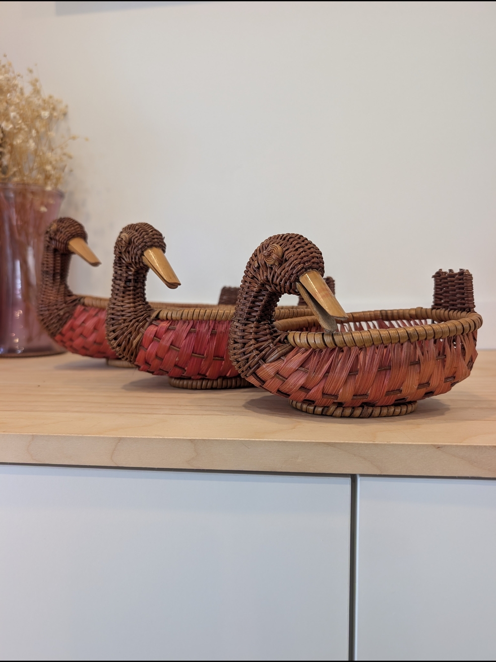 Vintage Wicker Goose Nesting Baskets – Cottagecore Farmhouse Charm - Picture 7 of 9